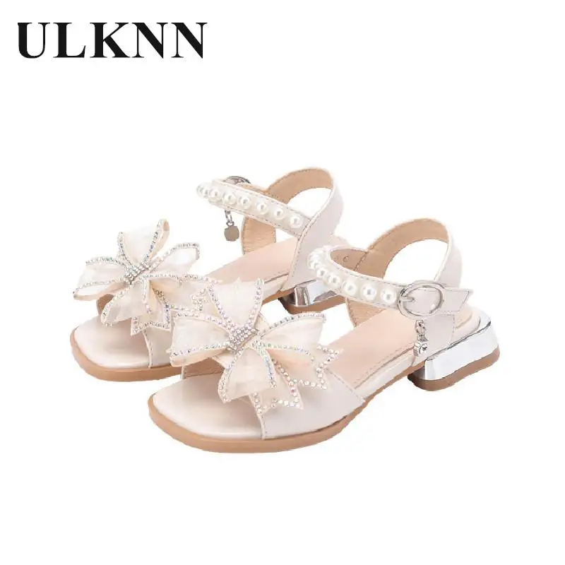 Girls  Kids Sandals Princess Baby Black Bowknot Beach Sandals The New Summer 2023 Cuhk Children's High Heels Sandali