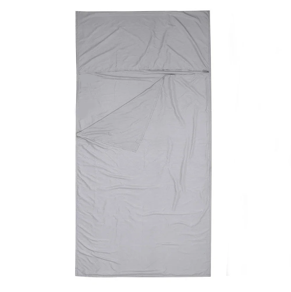 Sleeping Bag Liner Camping Sheet Removable And Washable With Pillow Pocket Full-body Wrap Sleep Sack For Trains Backpacking