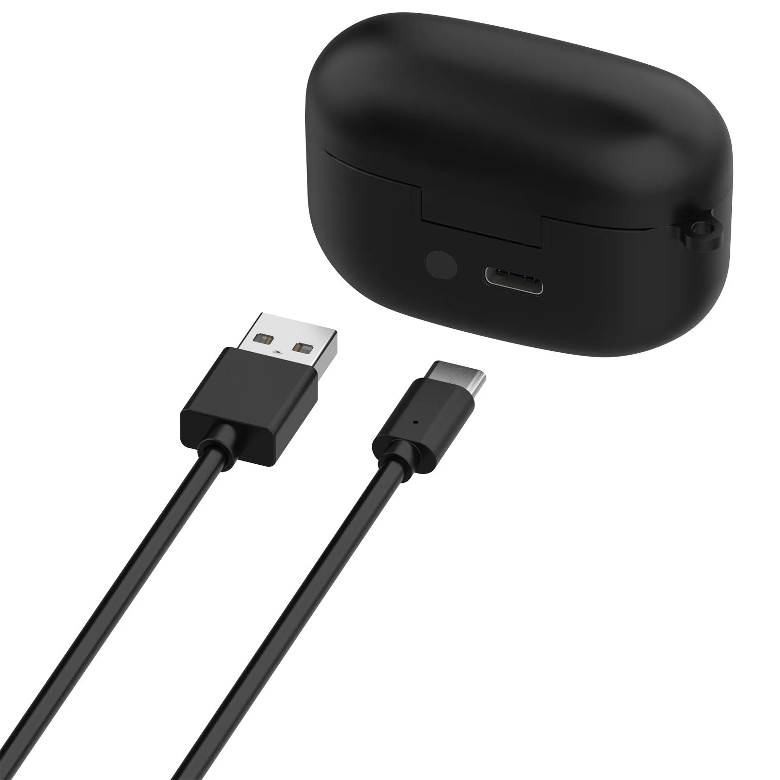 Wireless Noise-Canceling Earbuds Charging Case with 590mAh Battery and USB-C Cable