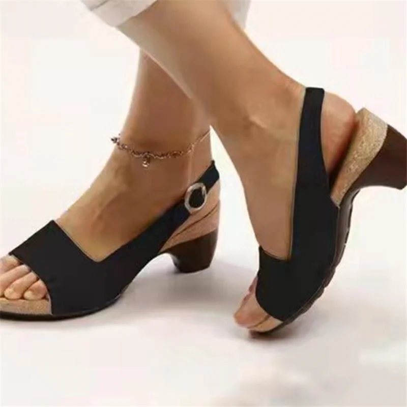 Fashion Shoes Women Sandals Square Toe Comfortable Platform Shoes Woman Mid Heel Beach Party Sandals Plus Size Zapatos Mujer 