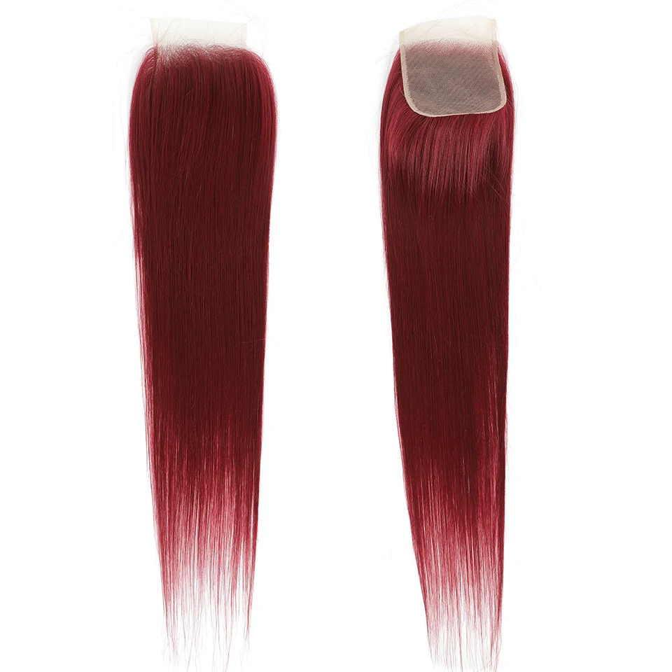 4x4 Transparent Lace Closure Straight Synthetic Blonde Dark Brown Black Color 613 Lace Closure