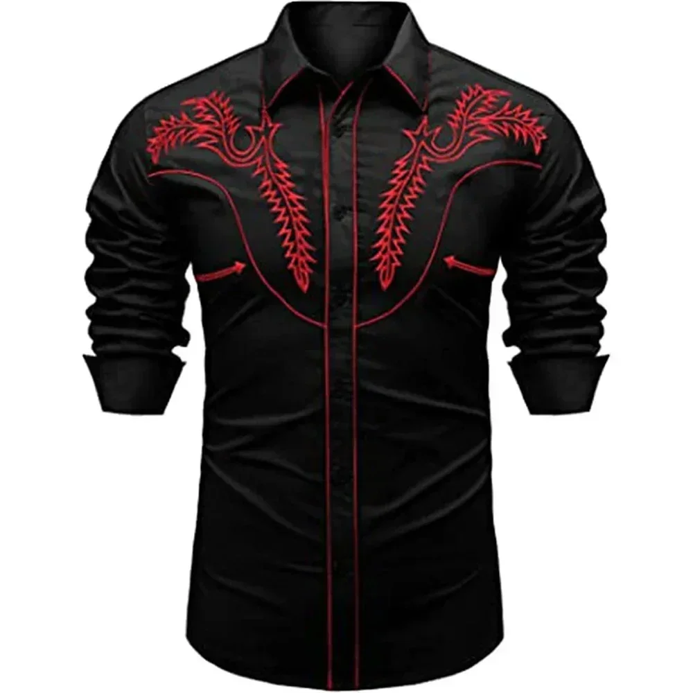 

Men's lapel long sleeved shirt, 3D printed casual shirt, high-quality comfortable material, minimalist style