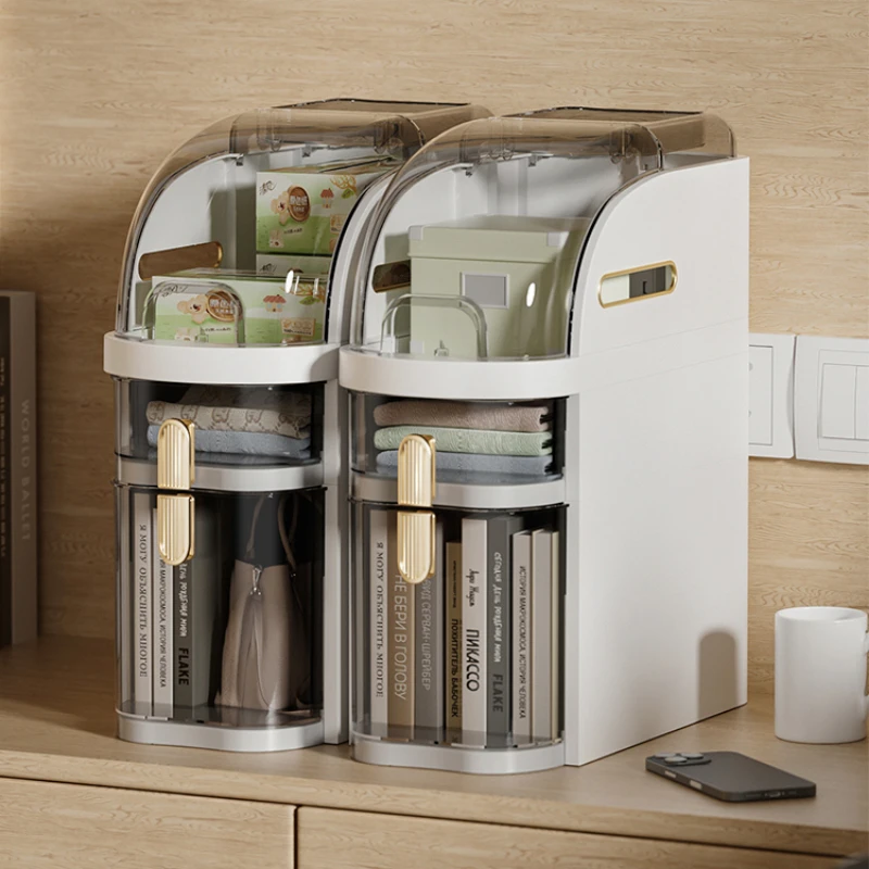 Plastic Bathroom Storage Cabinet 7.09&Prime; Width Narrow Slim Gap Floor Organizer Side Unit Rolling Waterproof Toilet Paper