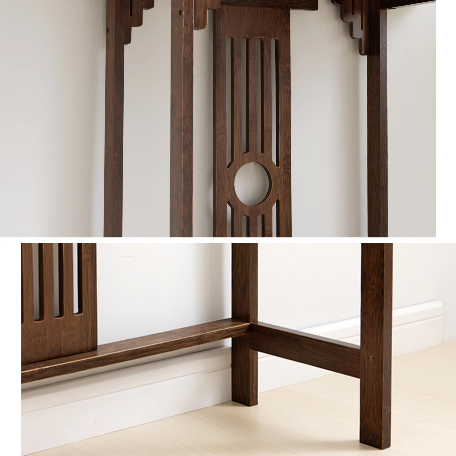 CNCEST Wood Console Table 2-Tier Narrow Entrywaty Table Long Sofa Long Accent End Sideboard
