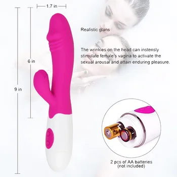 G-Spot Rabbit Dildo Vibrator For Women 30 Speeds Vibrating Sex Toys Clitoris Massage Vagina G-Spot Stimulator Female Masturbator 5