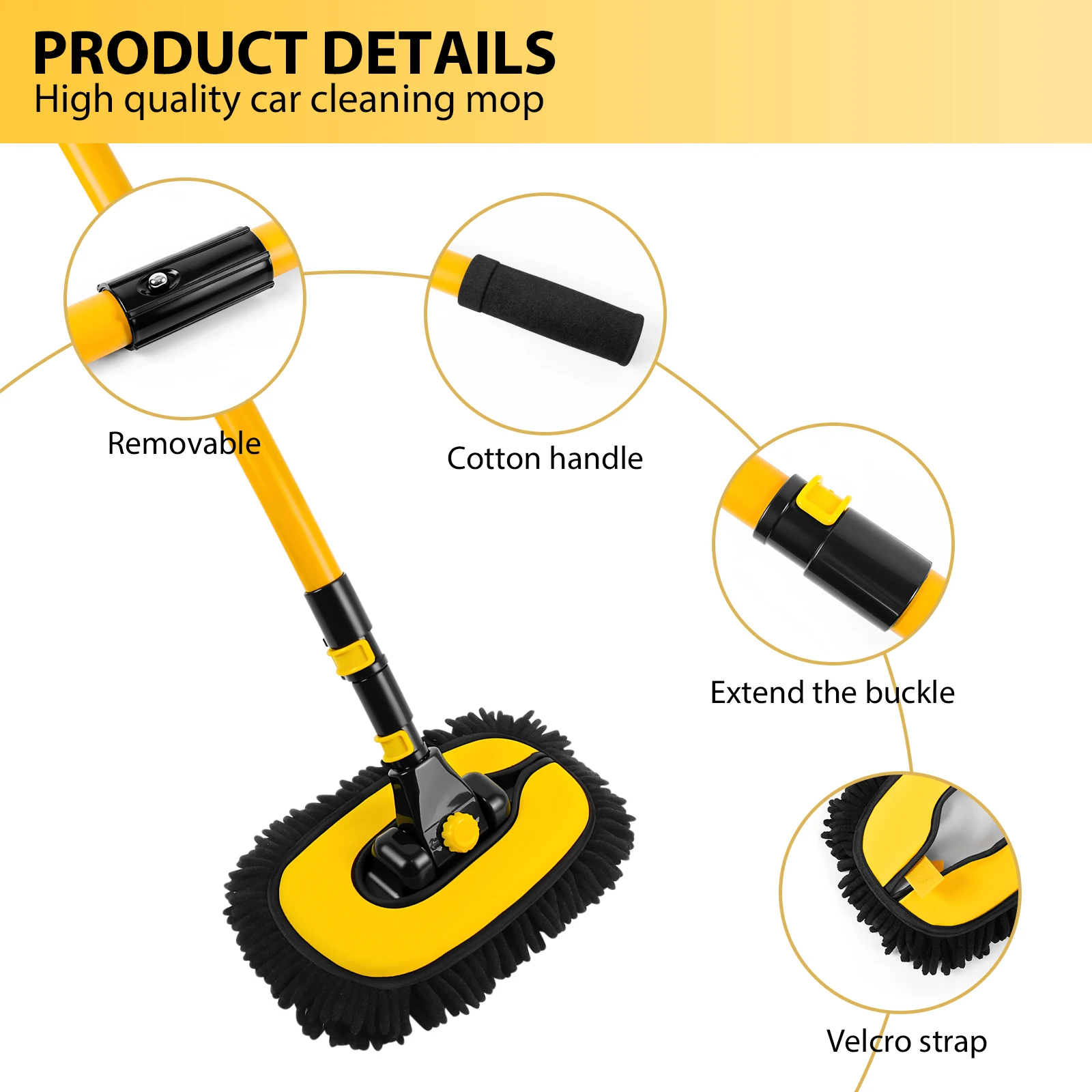 15° Arc Retractable Car Cleaning Brush, Portable Brush Set with Storage Bag for RV, Truck and Camper Cleaning: 3 - 5 Days Free Delivery Only UK