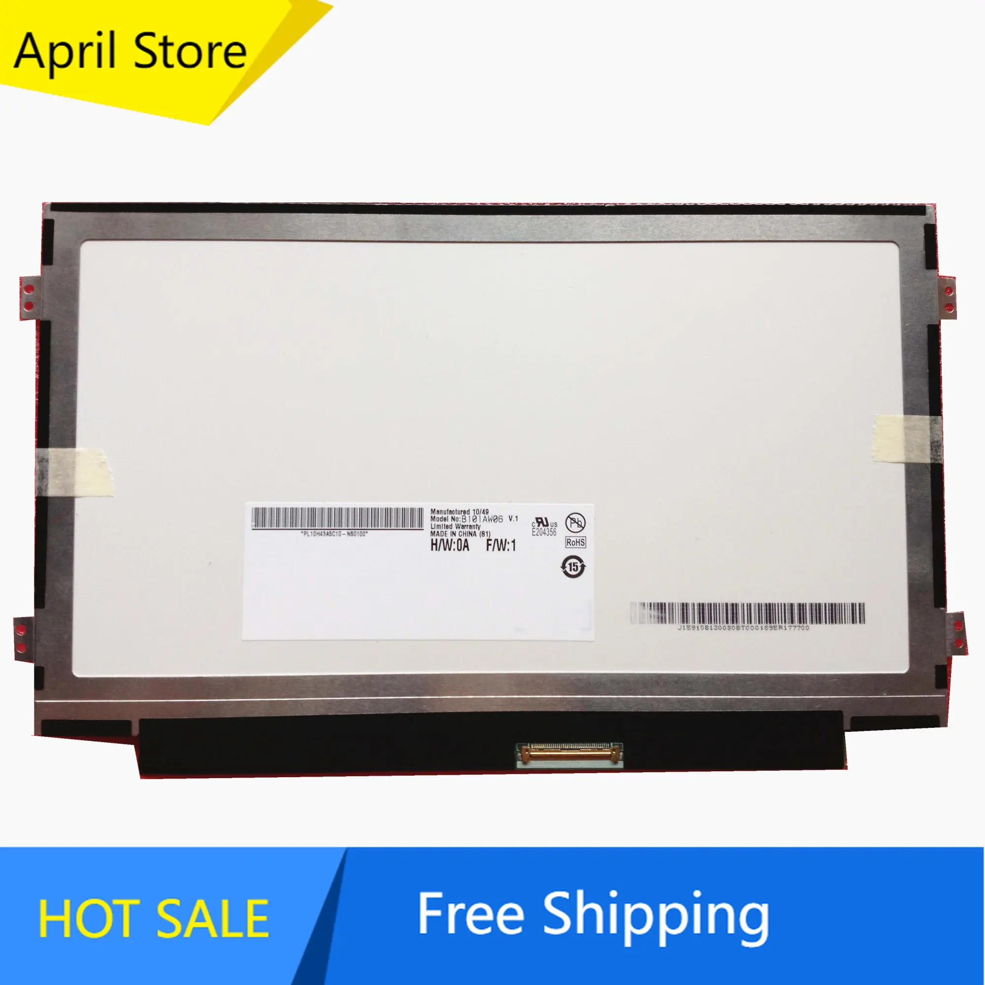 

Free shipping B101AW06 V.1 V.0 fit BA101WS1-100 LTN101NT05 LTN101NT08 N101L6-L0D N101LGE-L41 Laptop LCD Screen 1024*600 40 pins