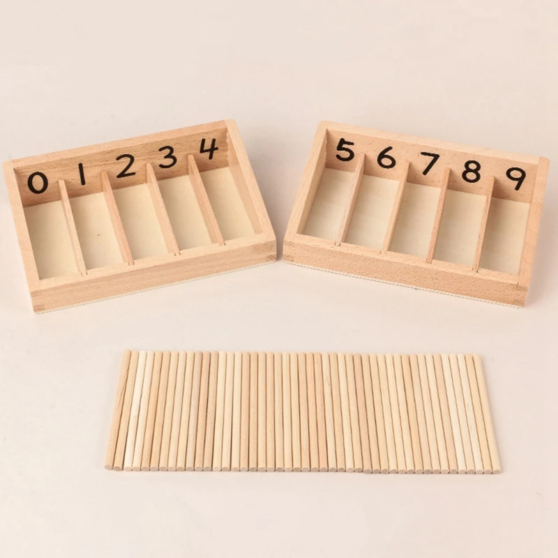 Montessor Montelon Math Toys Set Materials Educational Wooden Spindle Box Early Learning Training Toy Kit