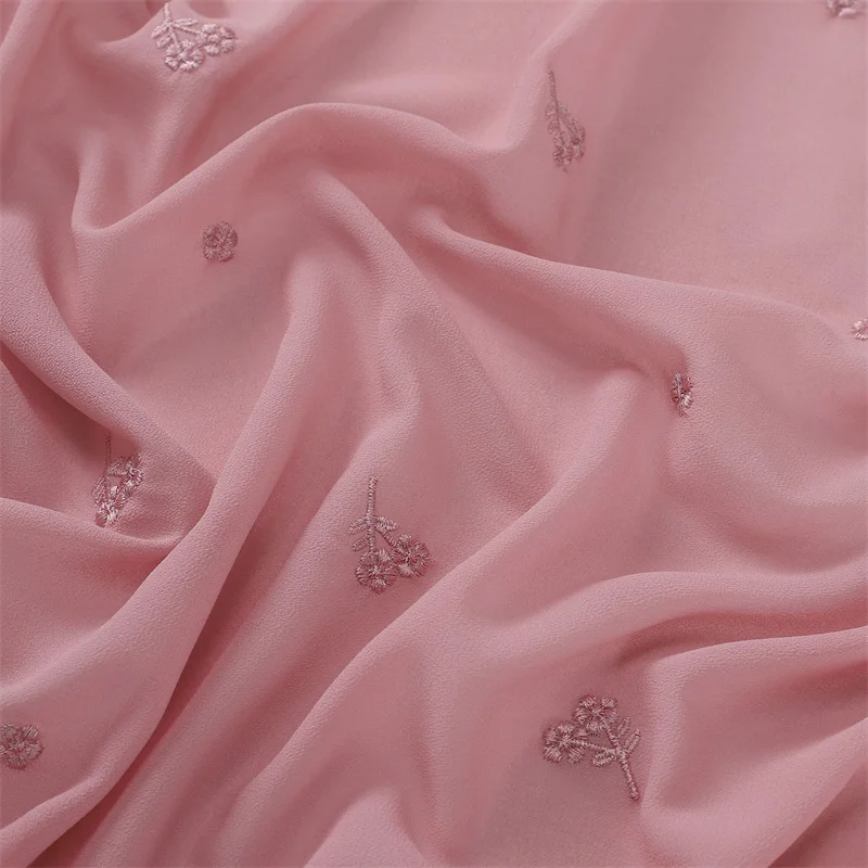 

Muslim Bubble Chiffon Hijab Shawl Stitch Plain Lace Floral Wrap Islamic Ramadan Hijabs and Scarfs Lady Beach Veil Sjaal 175*70Cm