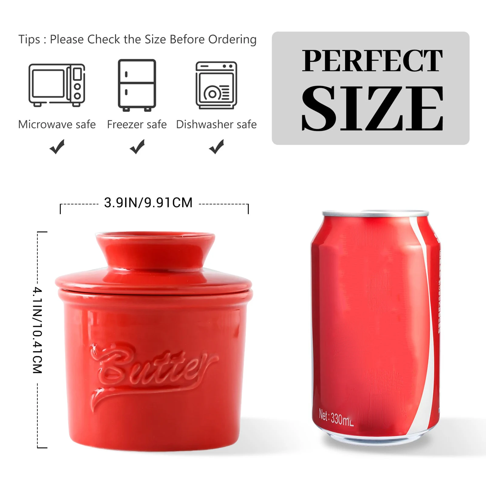 Ceramic butter storage container keeps butter soft and spreadable dish keeper suitable for convenient countertop storage