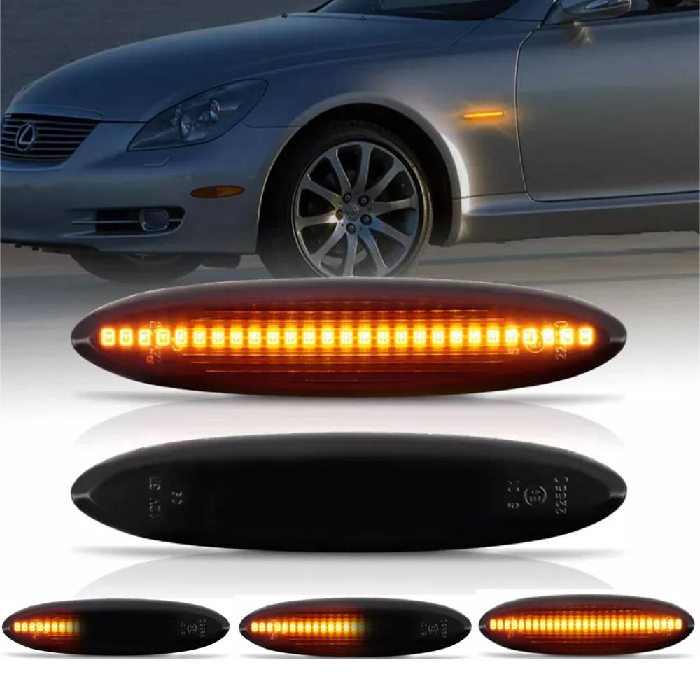 

2Pcs For Lexus IS250 IS350 SC430 Toyota MARK X REIZ CROWN UZZ40 Highlander Camry 40 LED Dynamic Side Marker Turn Signal Light