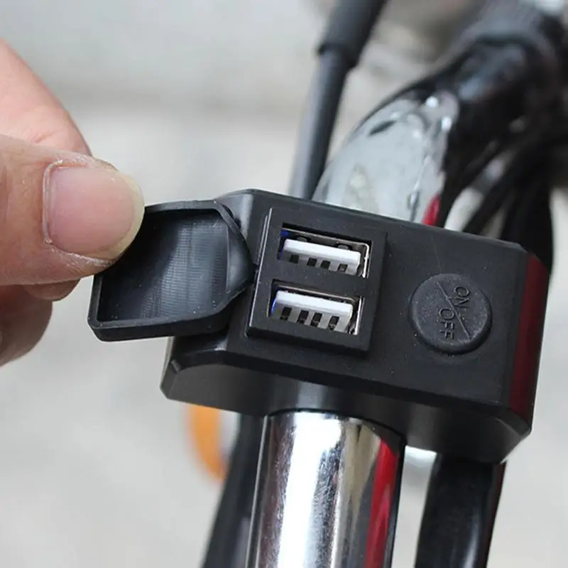 오토바이 휴대폰 충전기 듀얼 포트 어댑터, 방수 USB 자전거 빠른 어댑터, 대용량 충전, 오토바이 액세서리, 3A