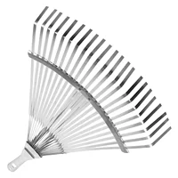 Leaves Rake for Garden Gardening Leaf Metal Head Rakes Adjustable Stainless Steel 1
