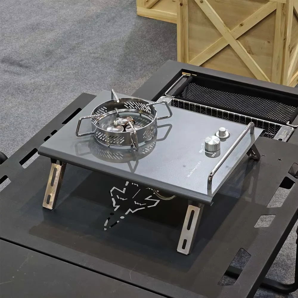 Krcキャンプ折りたたみIGTテーブルセット、軽量木製テーブル