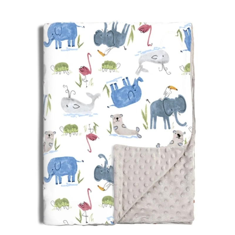 Soft Plush Minky Blanket Toddler Receiving Blanket Throw for Baby Toddler D5QA