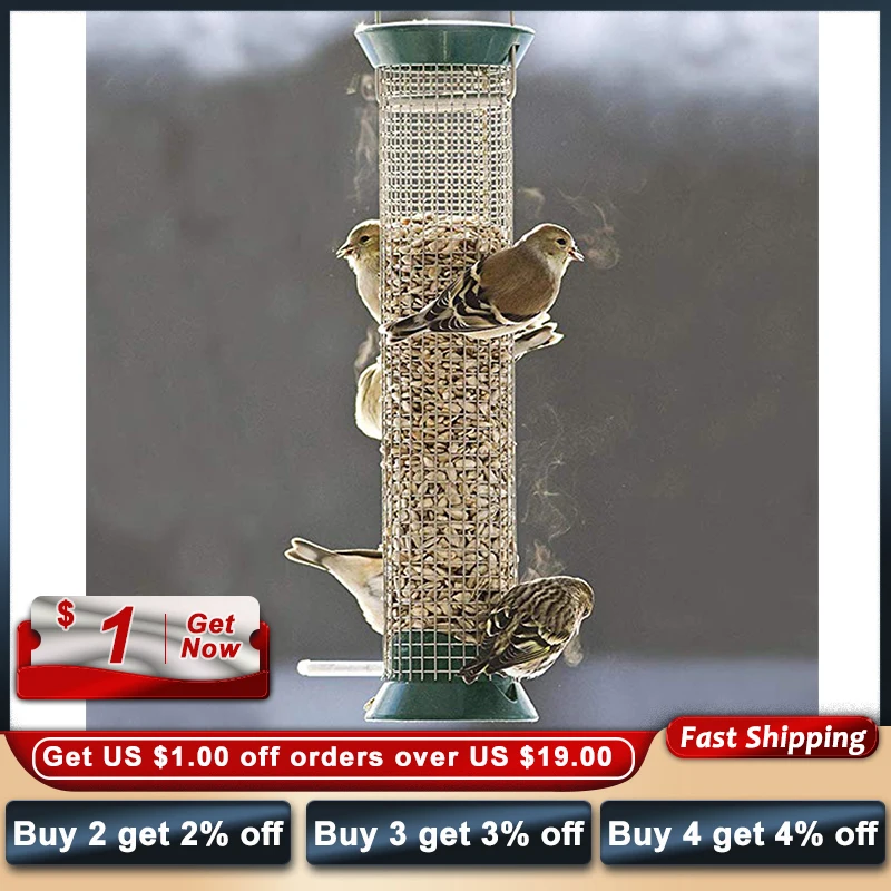 Bird Feeder Outdoor Mesh Bird Feeder with Hanging Hook Dark Green Feedboxes For Feeder Garden Accessories Bird Supplies
