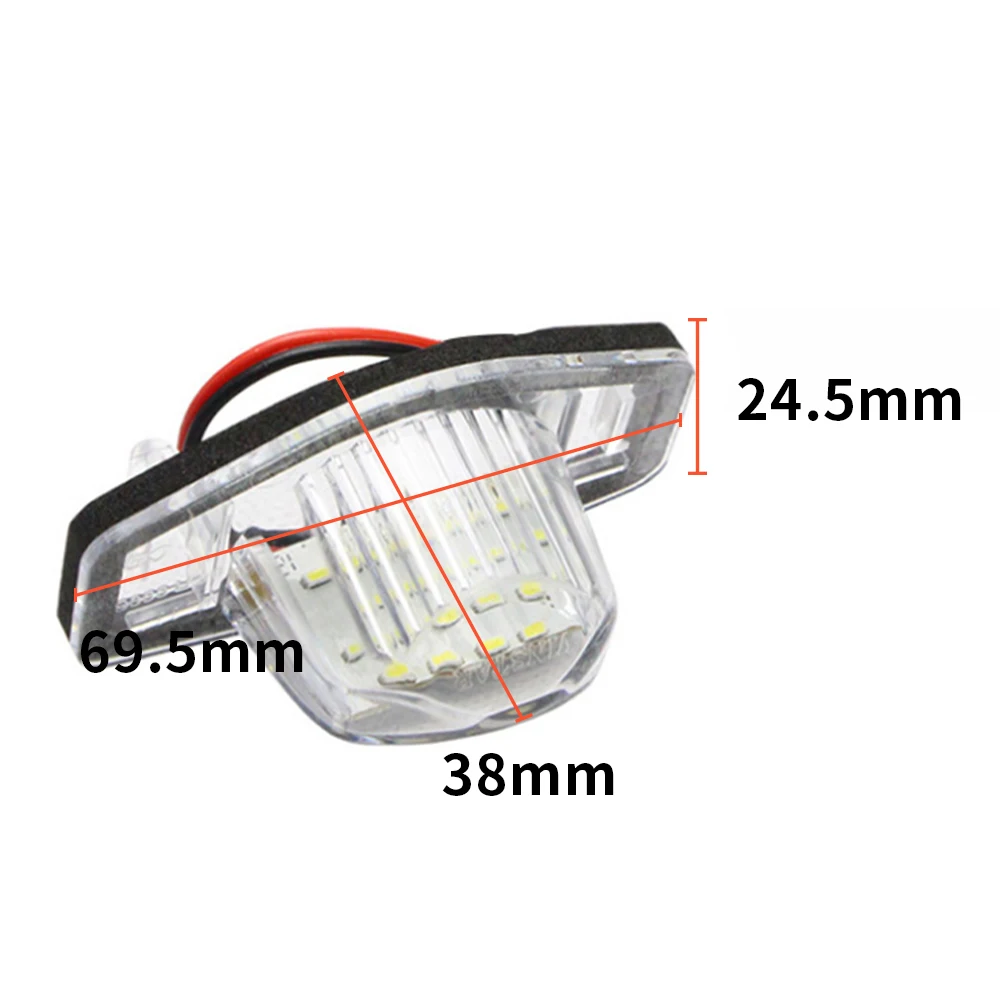 2Pcs LED Car Number License Plate Light For Honda Crv Fit Odyssey Jazz Hrv Frv CR-V Stream 12V SMD 18 LED Number Lamp