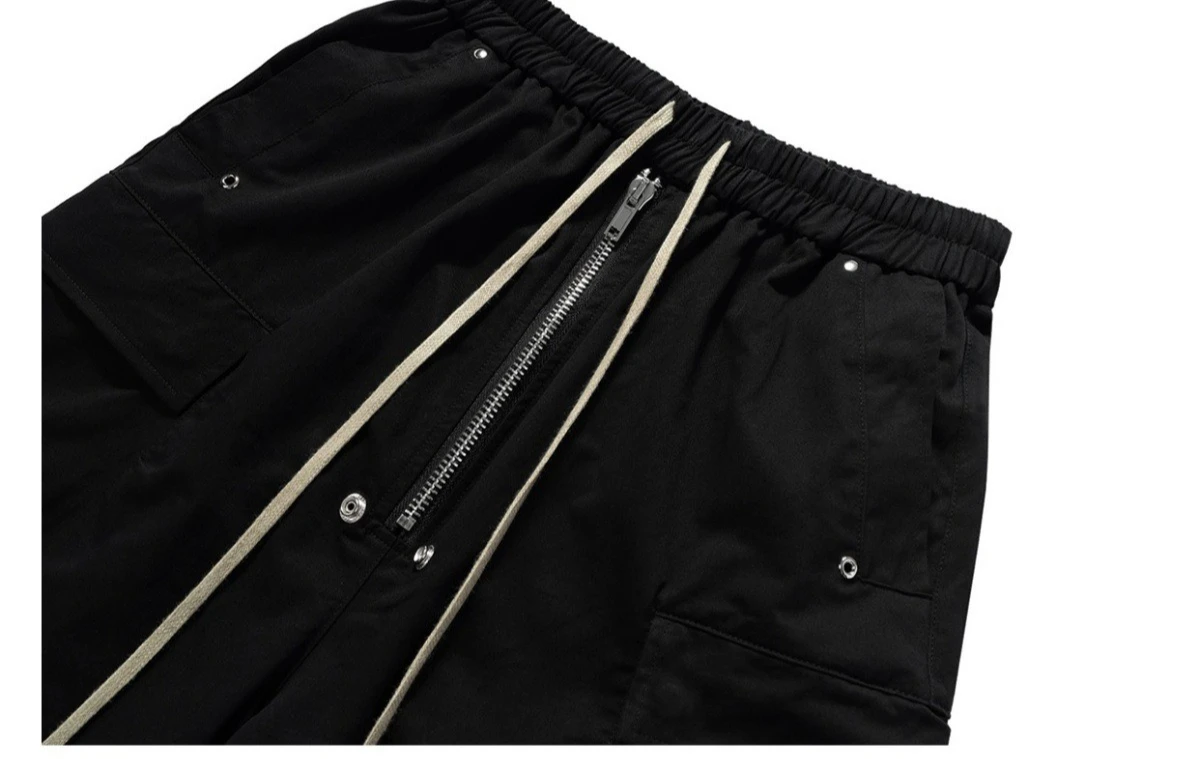 2025 Dark RO Style Drawstring Multi-pocket Tooling Shorts Men's Niche Casual Loose Straight Five-point Pants 5