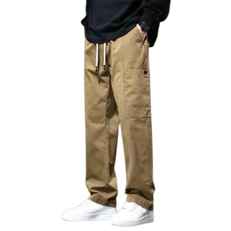 2024 Spring Autumn Elegant Fashion Harajuku Slim Fit Ropa Hombre Loose All Match Casual Pants Solid Pockets Straight Leg Pants