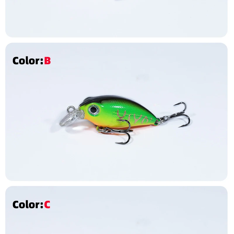 OUTKIT 1PCS Neue Japanische Design Harte Angeln Locken 3,3 cm/2,6g Mini Kurbel Köder Minnow Für hecht Barsch Bass Sinking Crankbait Pesca – Detail 7
