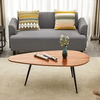 Modern Coffee Table White Oval Coffee Tables for Living Room Simple Center Table for Small Space Home Office Easy Assembly 1