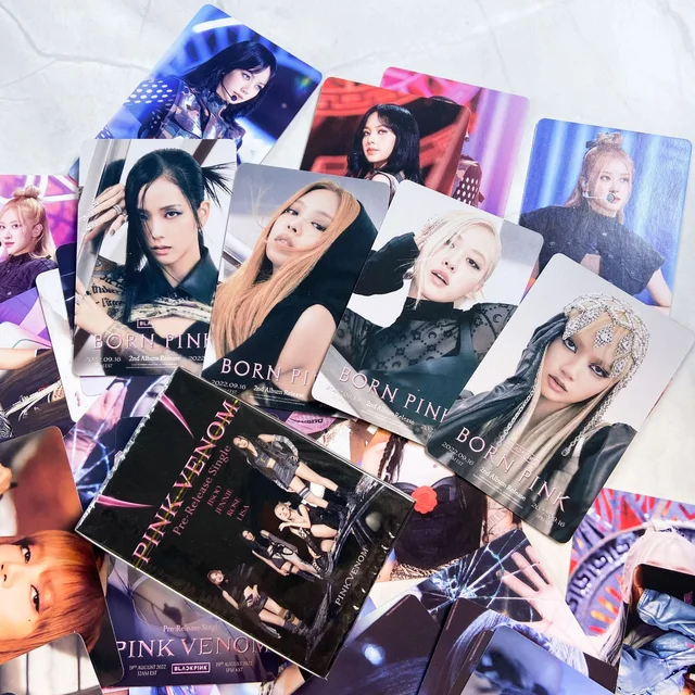 54Pcs/Set Kpop Photocards Jennie Lisa Kétszer Newjeans Txt Lomo Kártyák Új Fotóalbum Született Rózsaszín Venom K Pop Kiegészítők