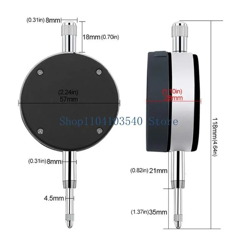02DC 62mm / 98mm / 0-12.7mm 다이얼 디지털 표시기(스탠드 다이얼 측정 도구 포함)