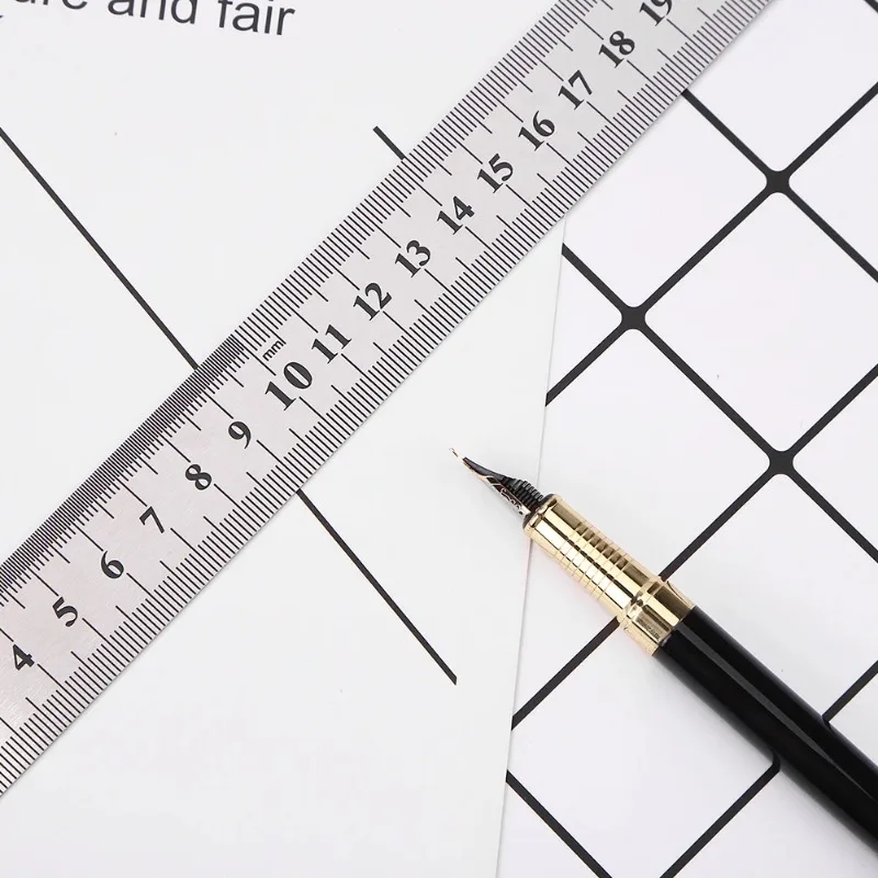 Stainless Steel Metal Ruler Precision Double-sided Ruler Test Measuring Multifunctional Stationery Student Stainless Steel Ruler Straight Ruler Metal Ruler