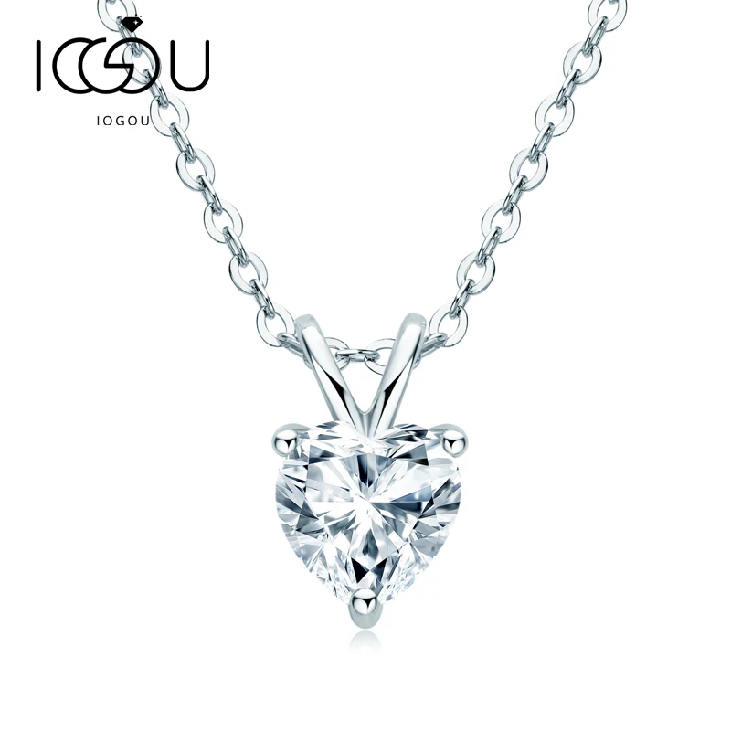 Collar de compromiso con colgante de moissanita de 17,72 ", corazón de lujo, brillante, Corte D, plata 925, Diamante de moissanita de imitación| de cadena| - AliExpress