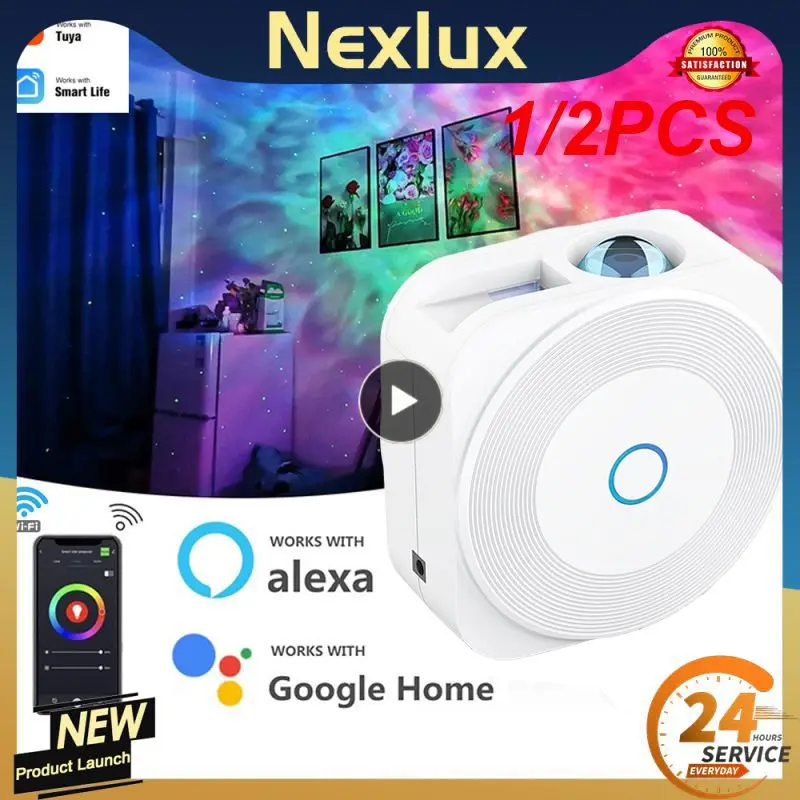 

1/2PCS Moes Tuya WiFi Smart Star Projector Galaxy for Holiday Party APP Control Smart Home Nebula Projector works for