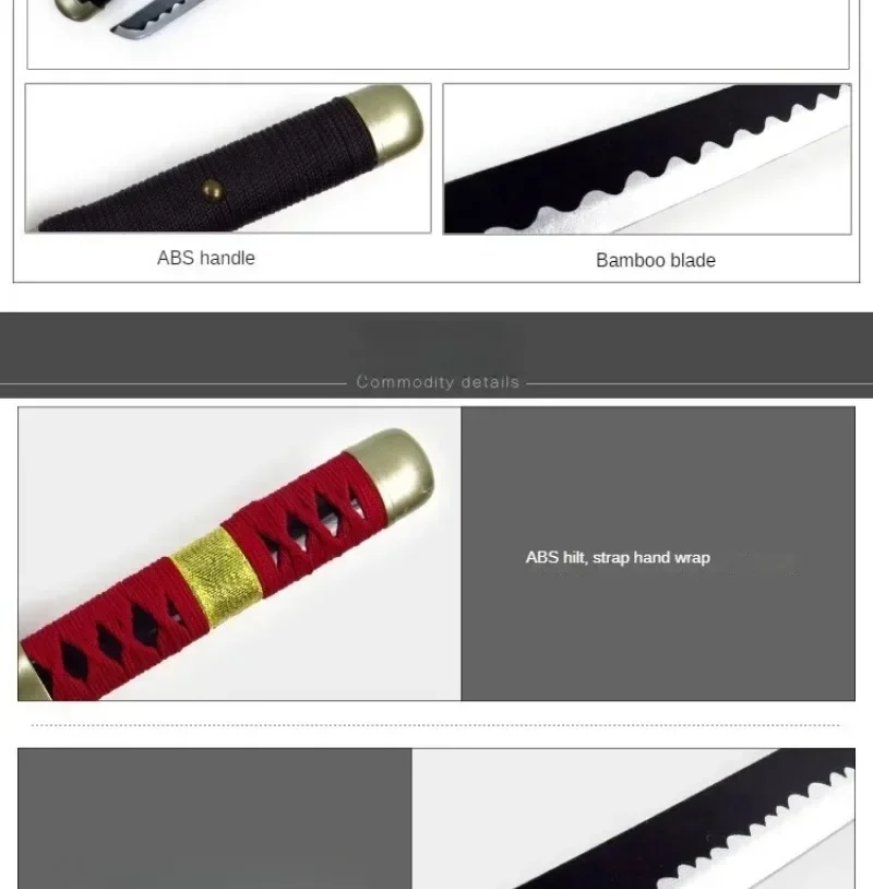 Holz-Katana-Schwerter in Originalgröße Japanische Anime-Katana-Schwerter Simulation Roronoa Zoro Cosplay-Requisiten Heimdekorationen – Detail 13
