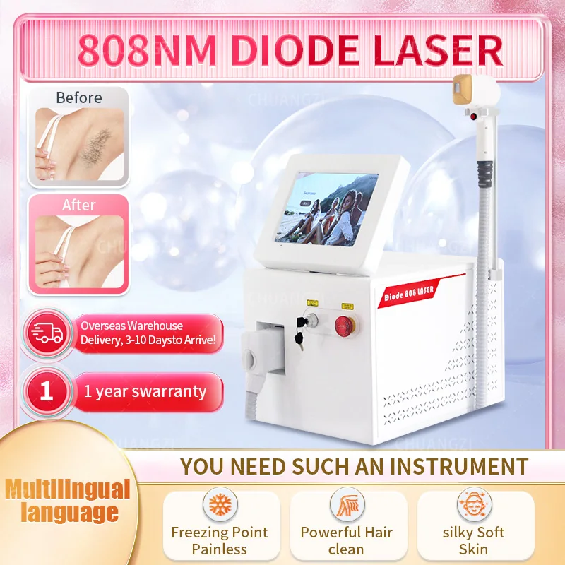 

Painless 808 Diode Laser Hair Removal Machine 3 Wavelength 755nm 808nm 1064nm Permanent Epilator For Salon Made In China Whole