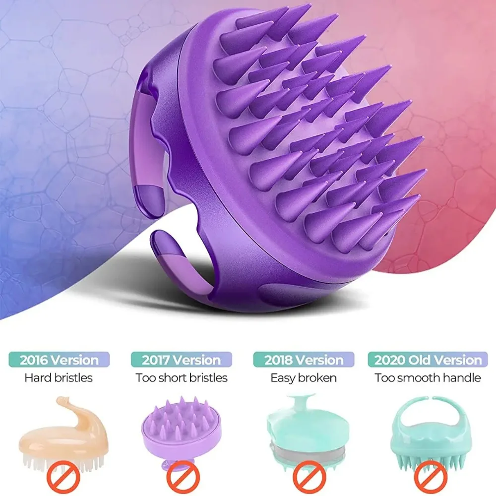 Spazzola Massaggiante per Cuoio Capelluto, Spazzola per Lavaggio Capelli, Pettine Massaggiante per Rimozione Forfora, Spazzola per Shampoo in Silicone Morbido - immagine 3