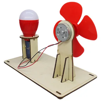 DIY Wooden Wind Turbine Model Children's Science Toy Assembly Steam Technology Physics Education Learning Game Toy 3