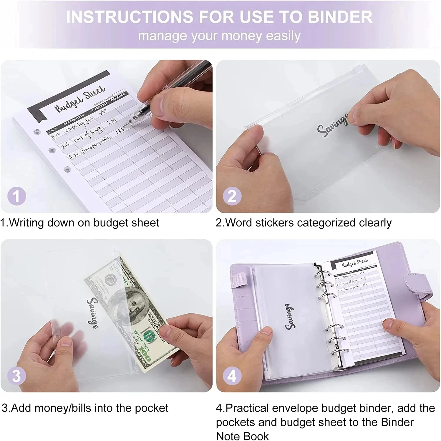 Budget Binder Notebook A6 Planner Cash Envelope Savings Money 6 Holes Binder for Financial A6 Loose-leaf Notebook Housing budget binder notebook savings binder budget binder loose leaf binder