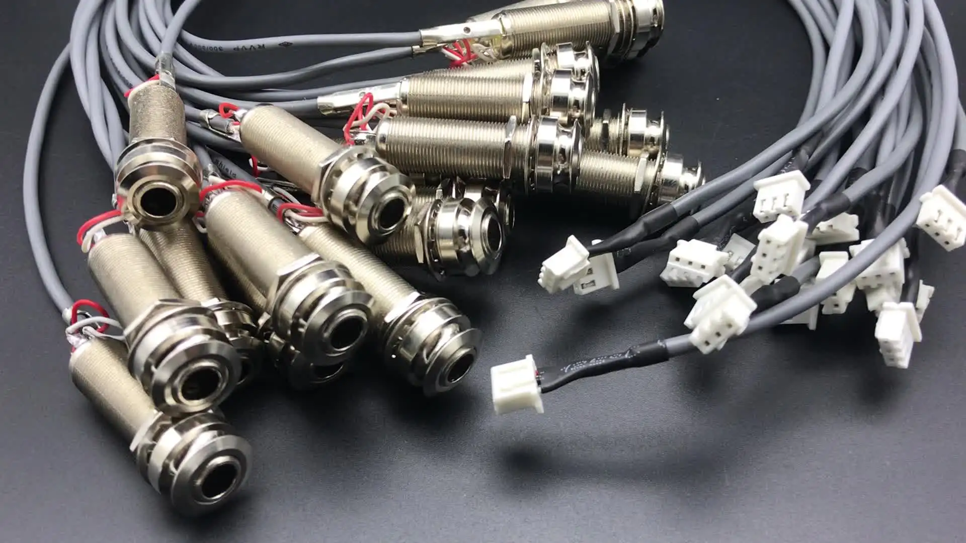 12PCS Acoustic Guitar Endpin Jack Wire 6.35 Pin Jack Socket 3 Pin