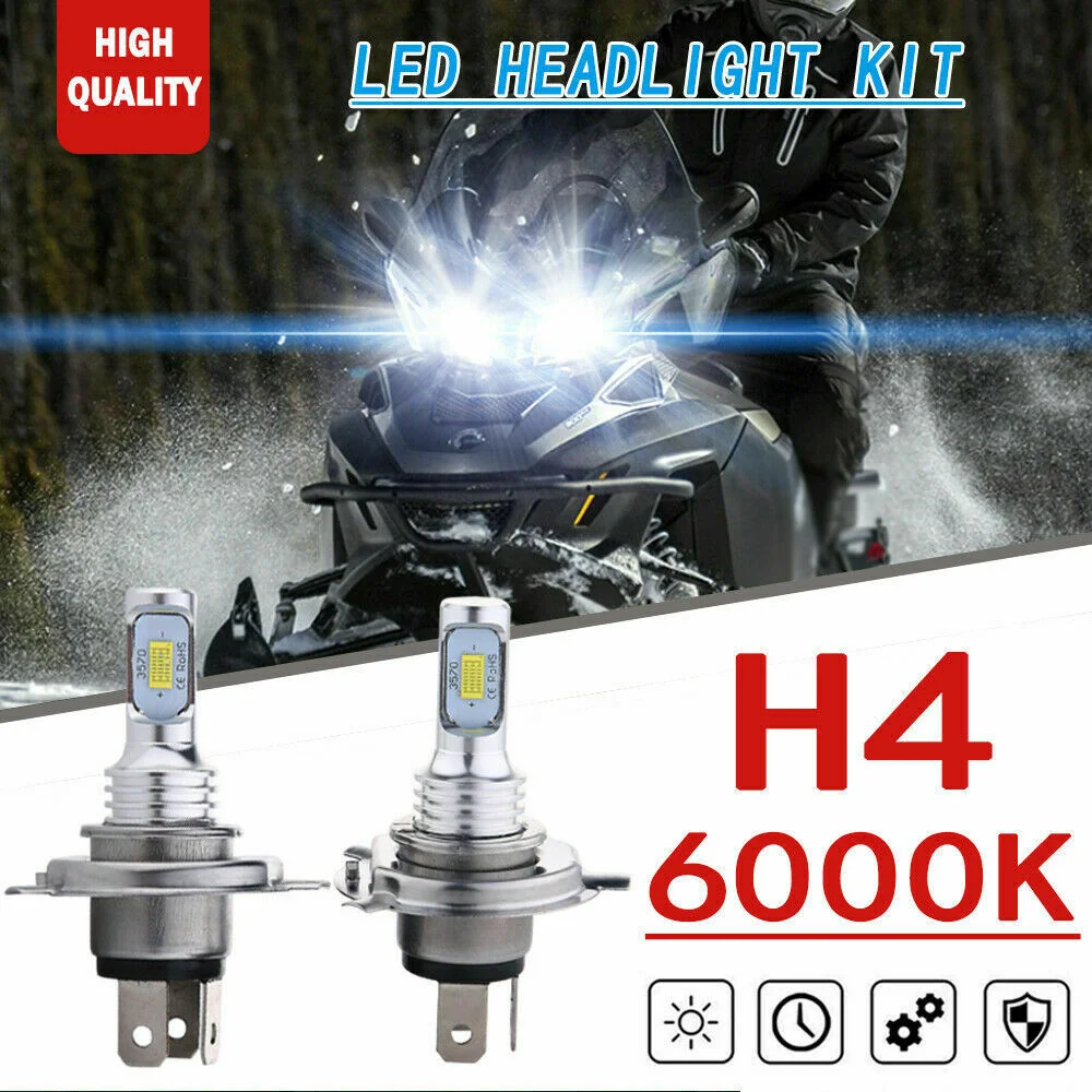 2x 70w Led Headlight Bulbs High Low Beam Hid White For Skidoo