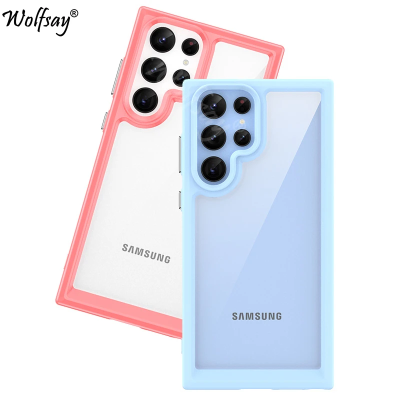 Custodia Trasparente Per Samsung Galaxy S22 Custodia Ultra Cover Posteriore In Silicone Colorato Per Samsung S22 Custodia Ultra Per Samsung S22 Ultra 