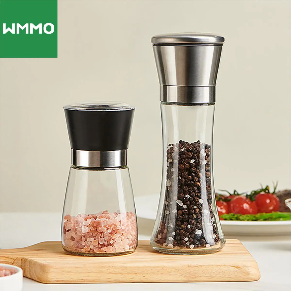 Salt and Pepper Grinder Manual Stainless Steel with Adjustable Ceramic Grinding Spice Mill for Kitchen salt and pepper grinder