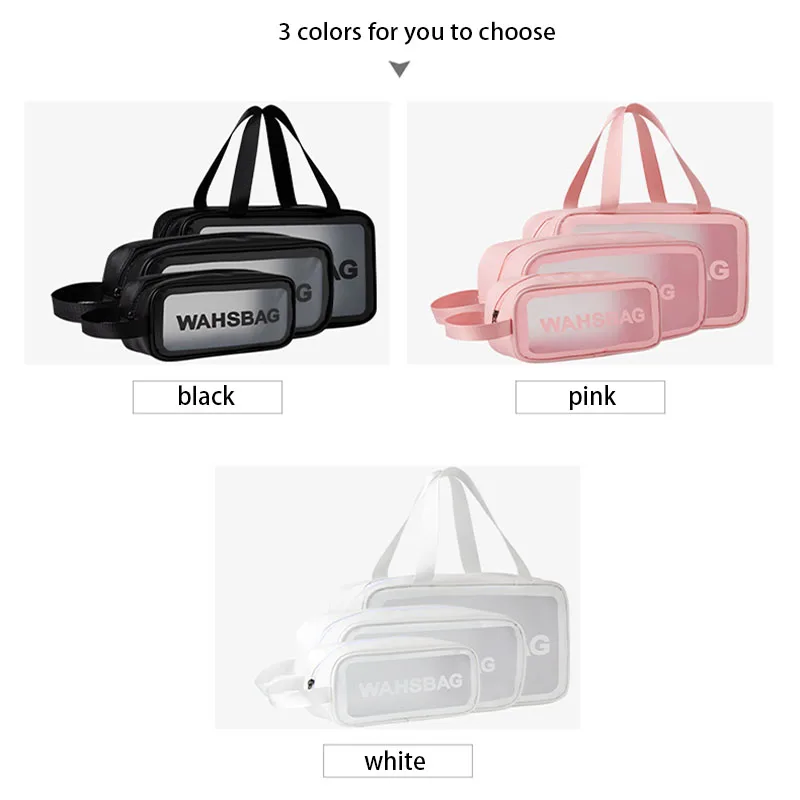 PVC Portable Travel Wash Makeup Bag Women's Cosmetic Bag Large