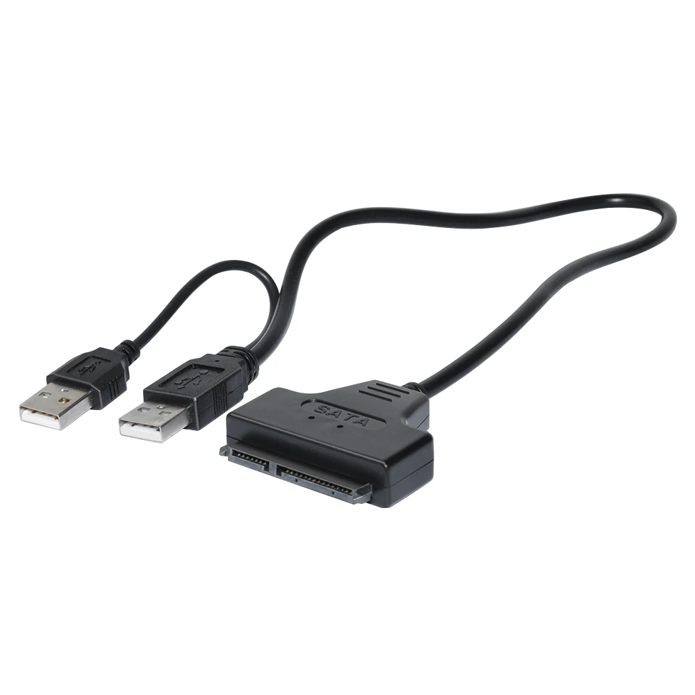 

2.5 Inch 22 Pin Accessory Dual USB 2.0 to SATA 3 Hard Drive Cable for SATA Notebook SSD Hard Drive