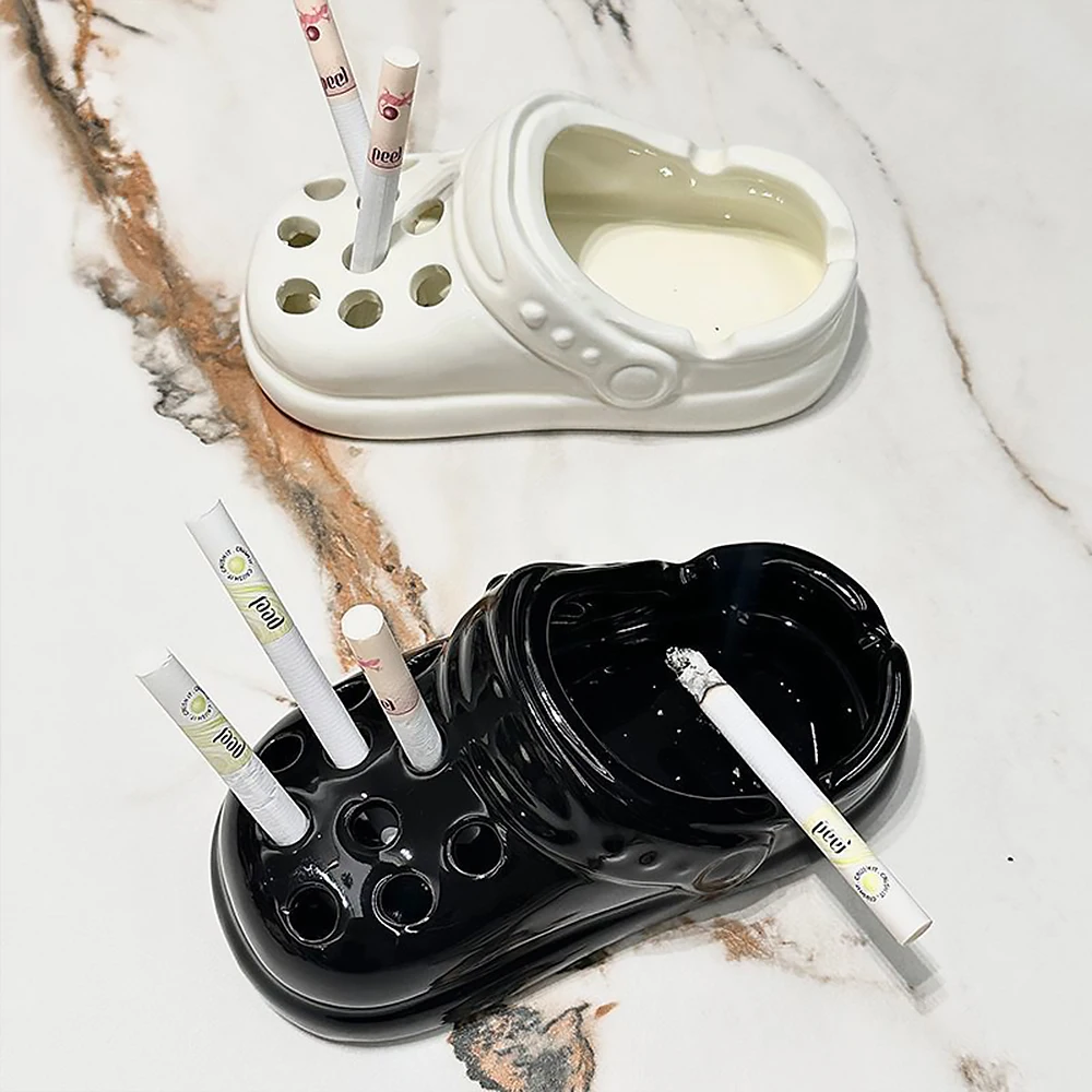 Ceramic Ashtray Anti-fly Ash Cute Crocs Ashtray Office Living Room Home Decoration Ornament Smoking Accessories Retail