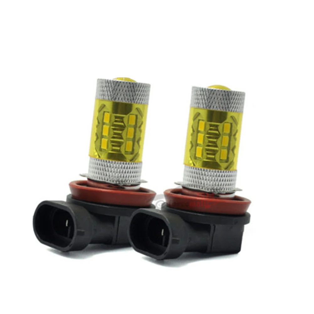 

2pcs Universal H11 H8 LED Bulbs 1500lm Golden Yellow Fog Light DRL Light High Power 80W Lamp Car Accessories