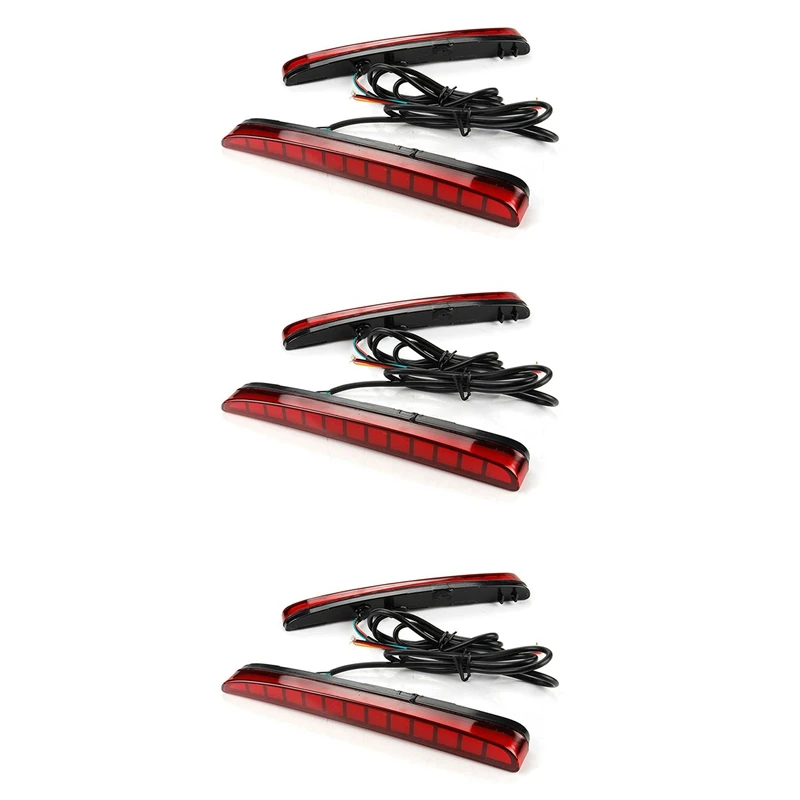 

6X For Honda Civic 2017-2018 Type R Hatchback LED Brake Light Rear Bumper Reflector Driving Fog Lamp