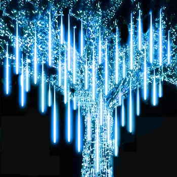 30cm 50cm Outdoor Waterproof 8 Tube Meteor Shower Led Color Light String Christmas Tree Decoration for Home Navidad Garden Decor