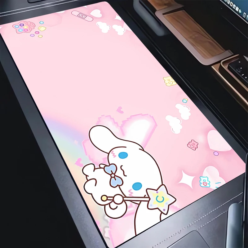 마우스 패드 시나모롤 90x40cm 애니메이션 게임 액세서리 더 큰 xxl 카펫 게이머 PC 컴퓨터 키보드 패드 고무 데스크 매트 마우스패드
