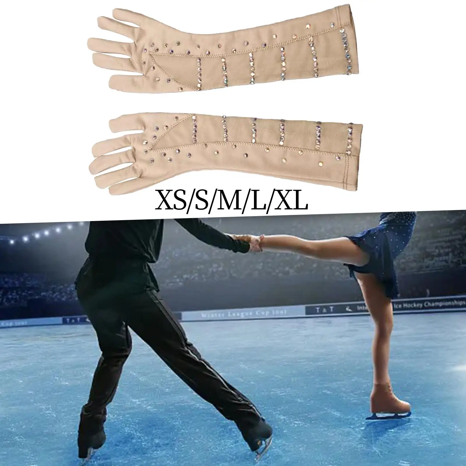 Ice Skating Gloves Figure Skating Gloves for Women Girls Thermal Winter Skate Gloves for Ice Figure Skating Practice Training