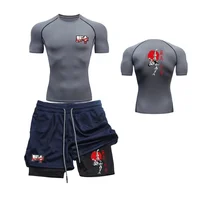 Ensembles de sport décontractés à la mode pour hommes et femmes, ensembles de fitness à séchage rapide, imprimé animé Baki Hama, shorts 2 en 1 6