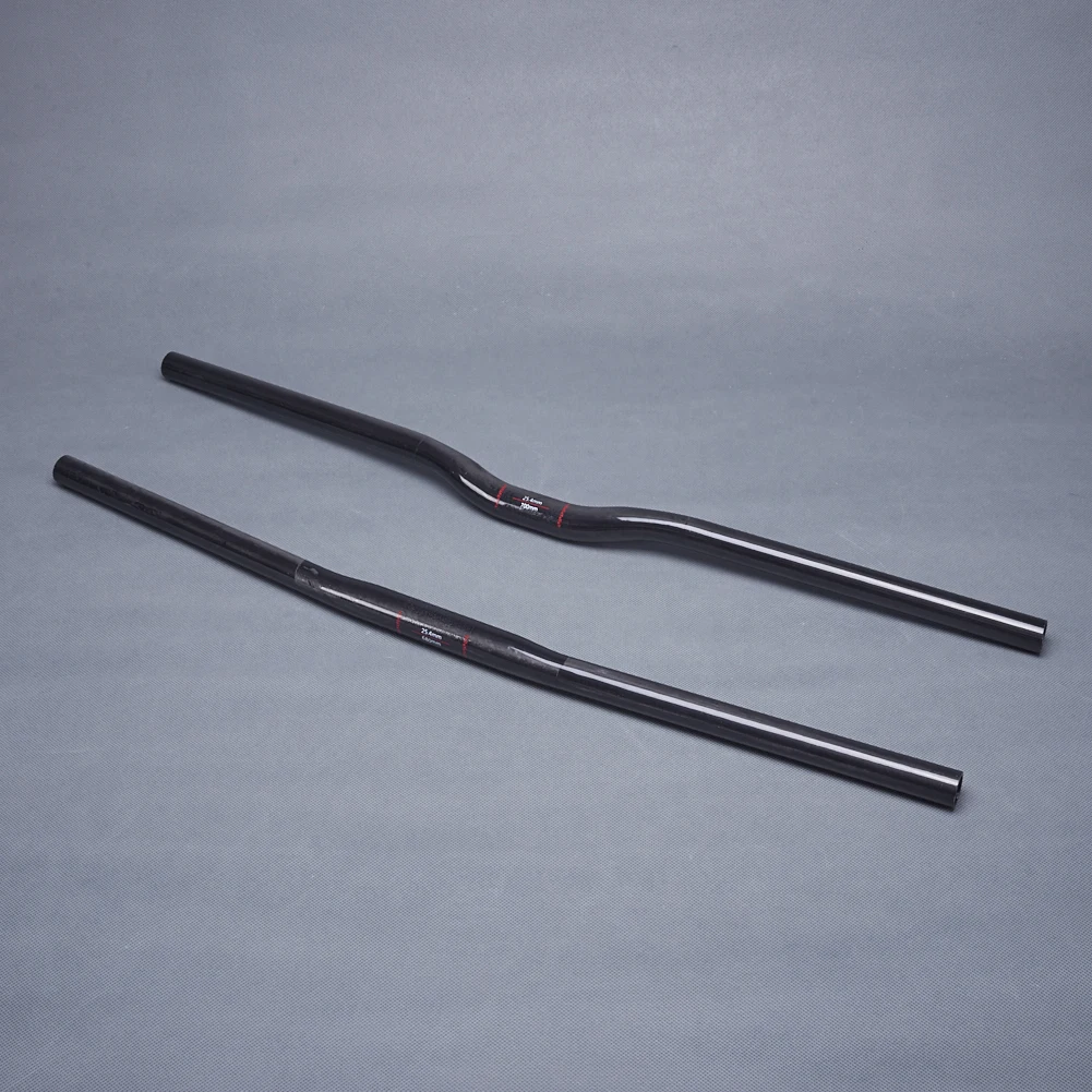 NO Black Glossy Carbon Handlebar 25.4mm Kids' Bike Folding Bicycle MTB Horizontal Handle Bar 480mm-700mm