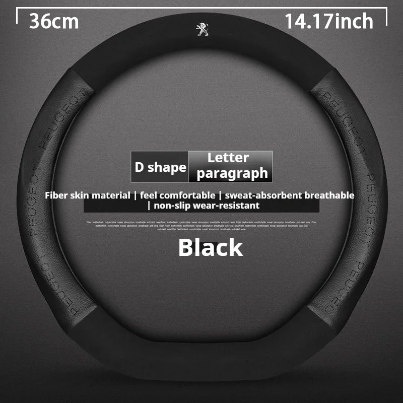 Para Peugeot 3008 4008 5008 Cubierta Del Volante Coche De Fibra De Carbono + Cuero De La PU Accesorios De Interior | Chile